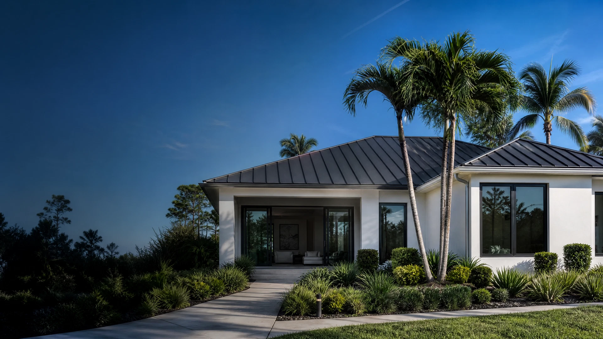 Southwest Florida home with impact windows and sliding glass doors